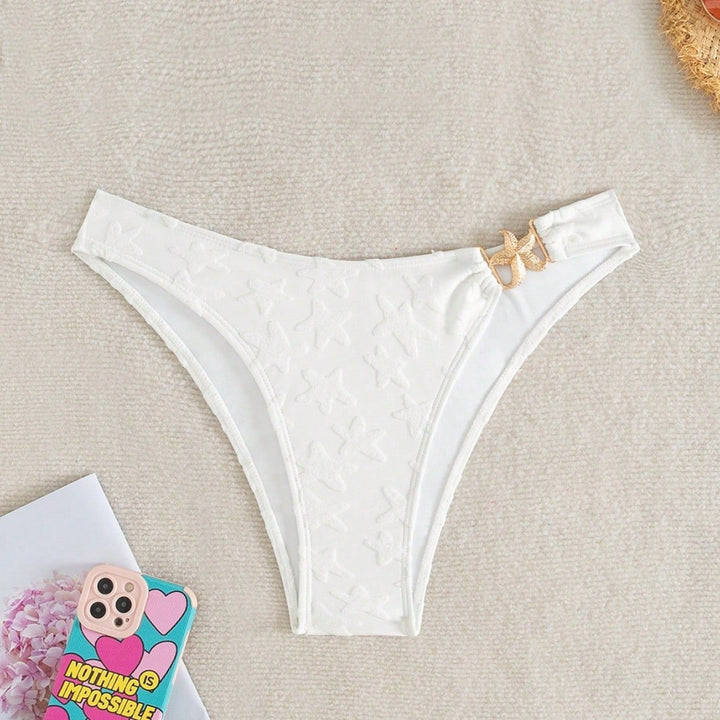 Damen Hochgeschnittenes Bikiniunterteil mit floralen Mustern Drune