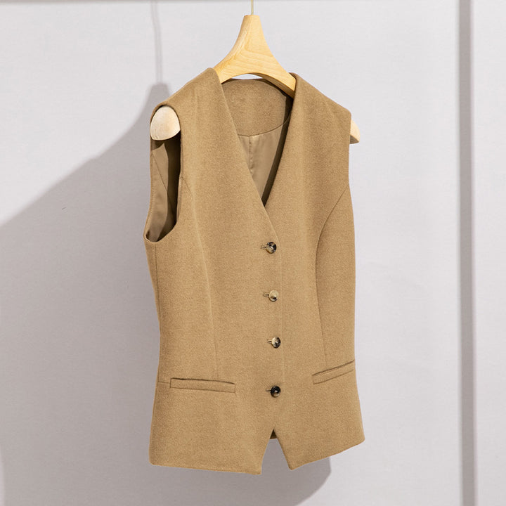 Damen Lang geschnittener Wollmix-Blazer mit Ein-Knopf-Verschluss und Pattentaschen Drune