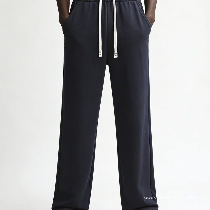 Herren Relaxed-Fit French-Terry Loungehose mit hohem Komfortbund und geradem Bein Drune