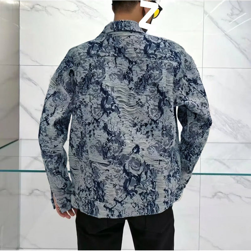 Herren lässige Überhemdjacke mit einzigartigem Denim-Design und modischen Akzenten Drune