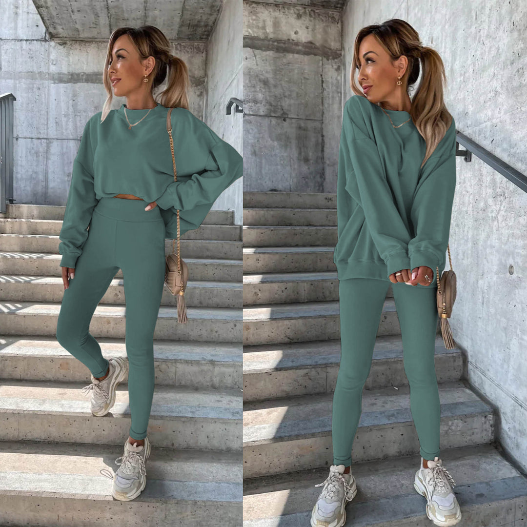 Damen lässiges Sweatshirt und Leggings-Set Drune