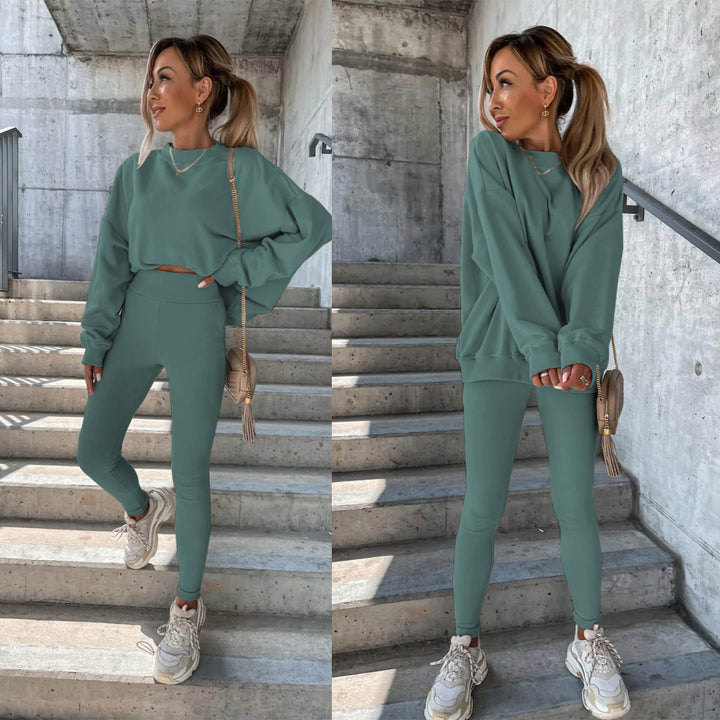 Damen lässiges Sweatshirt und Leggings-Set Drune