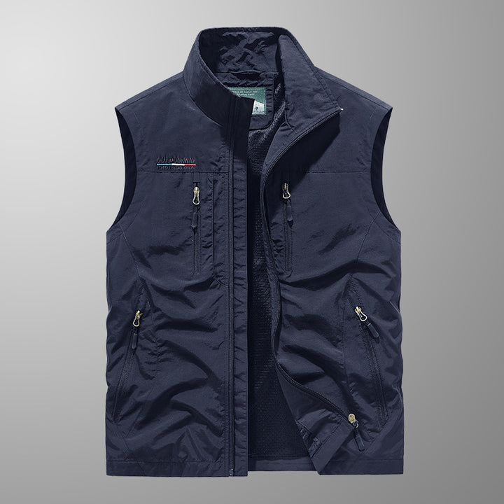 Herren Multifunktionale Outdoor-Utility‑Weste mit Mesh‑Innenfutter und zahlreichen Taschen Drune