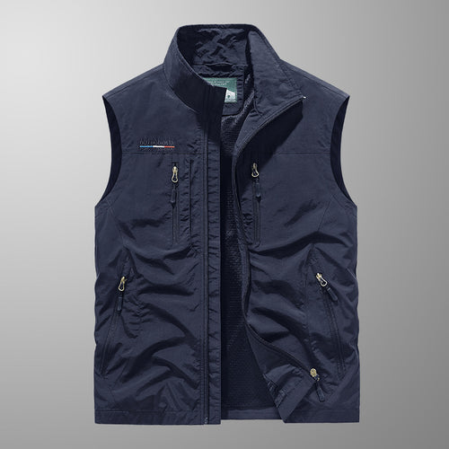 Herren Multifunktionale Outdoor-Utility‑Weste mit Mesh‑Innenfutter und zahlreichen Taschen Drune