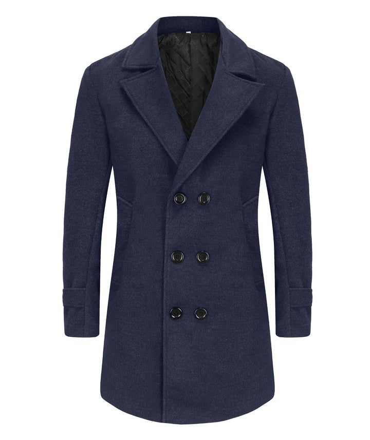 Herren stilvoller und eleganter Übercoat mit doppelter Knopfreihe Drune