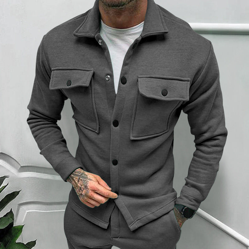 Herren lässige Overshirtjacke mit großen Brusttaschen und modernem Design Drune