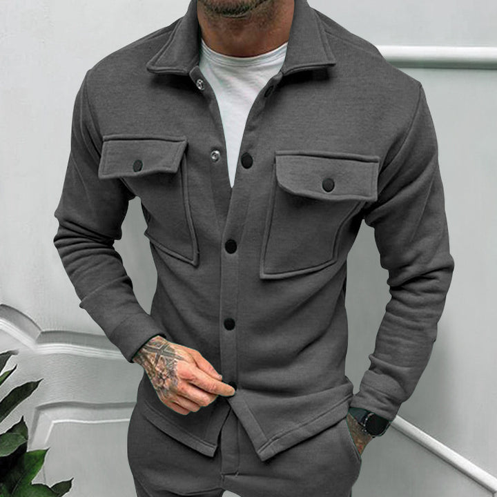 Herren lässige Overshirtjacke mit großen Brusttaschen und modernem Design Drune