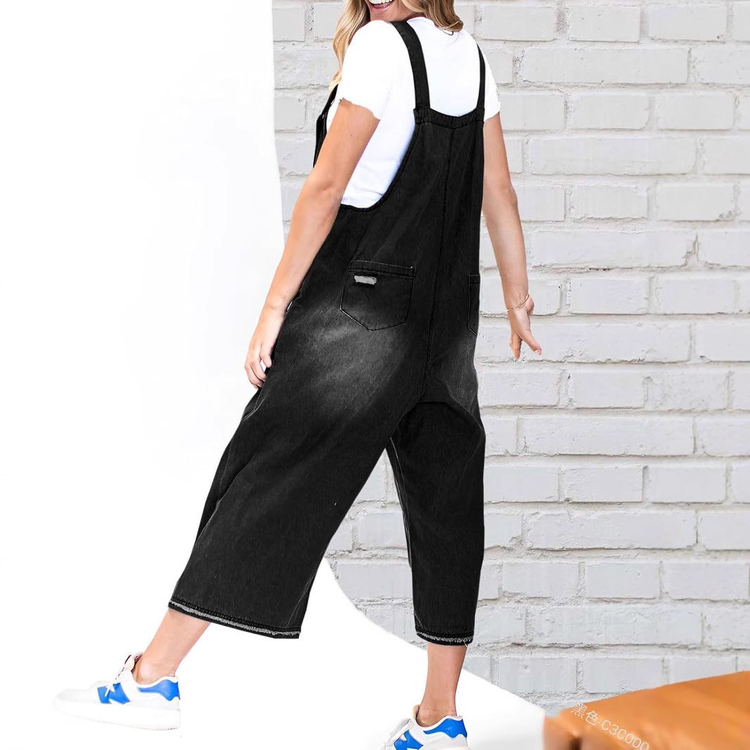 Femme Relaxed Fit Denim Latzhose Drune