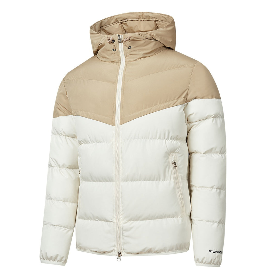 Herren Wattierte Kapuzen-Steppjacke mit Thermoisolierung, Zwei-Wege-Reißverschluss & verdeckten Reißverschlusstaschen Drune