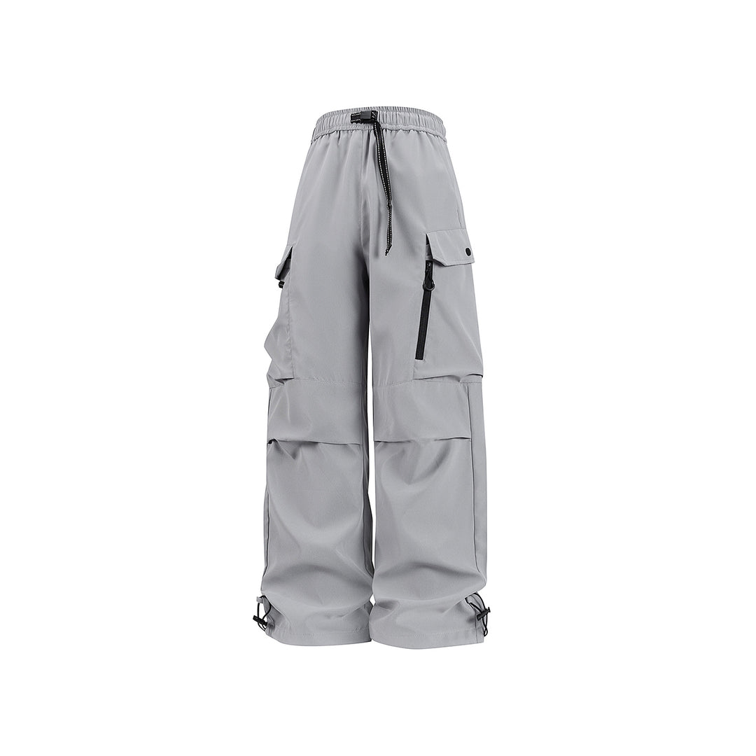 Unisex Weite technische Cargo-Hose mit Multifachtaschen, Tunnelzug und verstellbaren Beinabschlüssen Drune