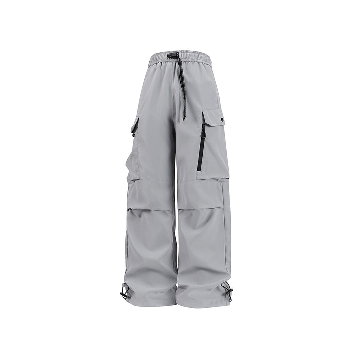 Unisex Weite technische Cargo-Hose mit Multifachtaschen, Tunnelzug und verstellbaren Beinabschlüssen Drune