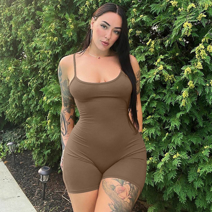 Damen Bodysuit mit schmalem Schnitt und feinen Spaghetti-Trägern Drune