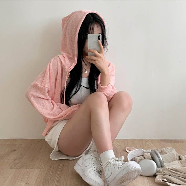 Damen Sportliche Kapuzenjacke mit leichtem Stoff Drune