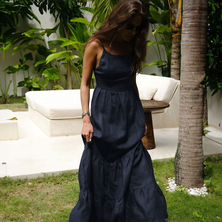 Damen Sommerliches Maxikleid aus hochwertiger Baumwolle Drune