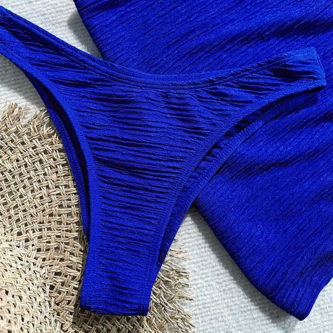 Damen Bandeau-Bikini mit ornamentalem Stern-Detail und modischem Wickelrok Drune