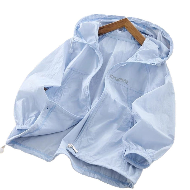 Damen nan ultraleichte Windjacke mit Kapuze und elastischen Bündchen Drune