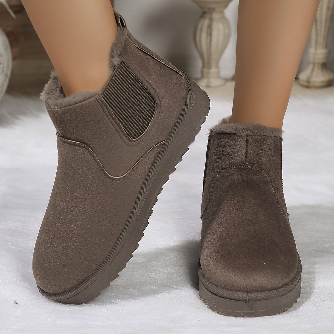 Damen  Chelsea-Boots mit warmem Teddyfutter, elastischem Seiteneinsatz und rutschfester Profilsohle Drune