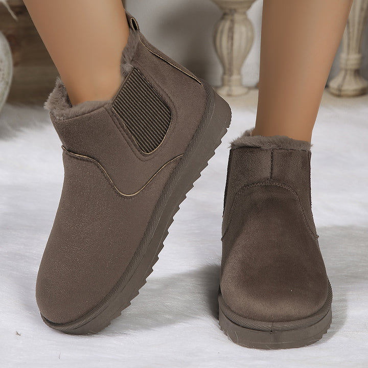 Damen  Chelsea-Boots mit warmem Teddyfutter, elastischem Seiteneinsatz und rutschfester Profilsohle Drune