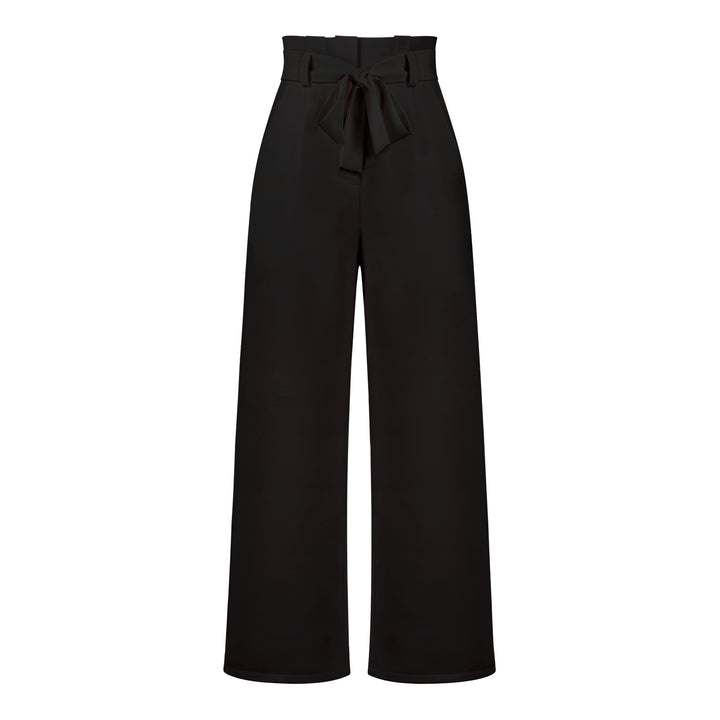 Damen Weit geschnittene Hochbundhose mit Bindegürtel Drune