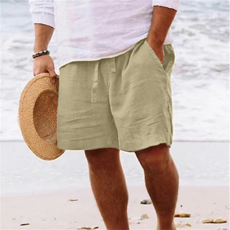 Herren luftige Leinen-Shorts mit elastischem Bund und praktischen Seitentaschen Drune