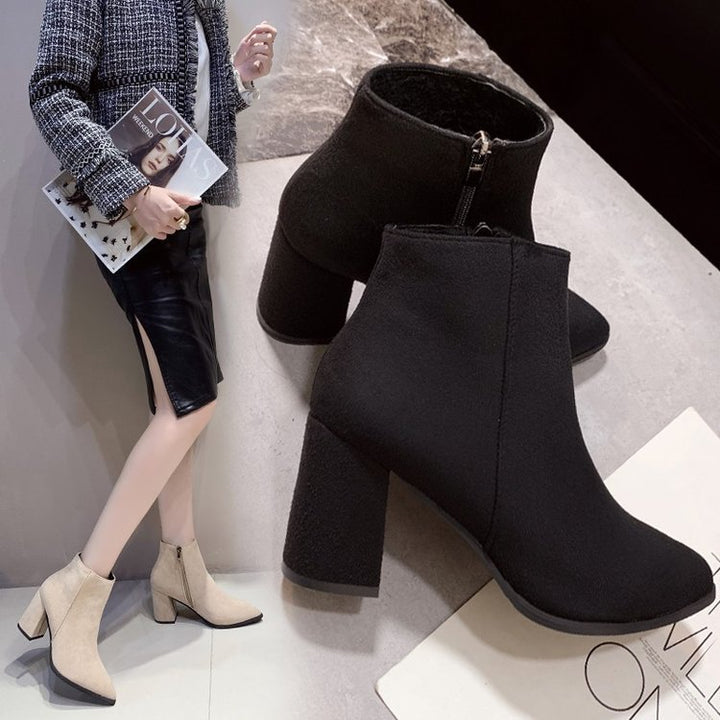 Damen Elegante Stiefeletten mit blockierendem Absatz Drune