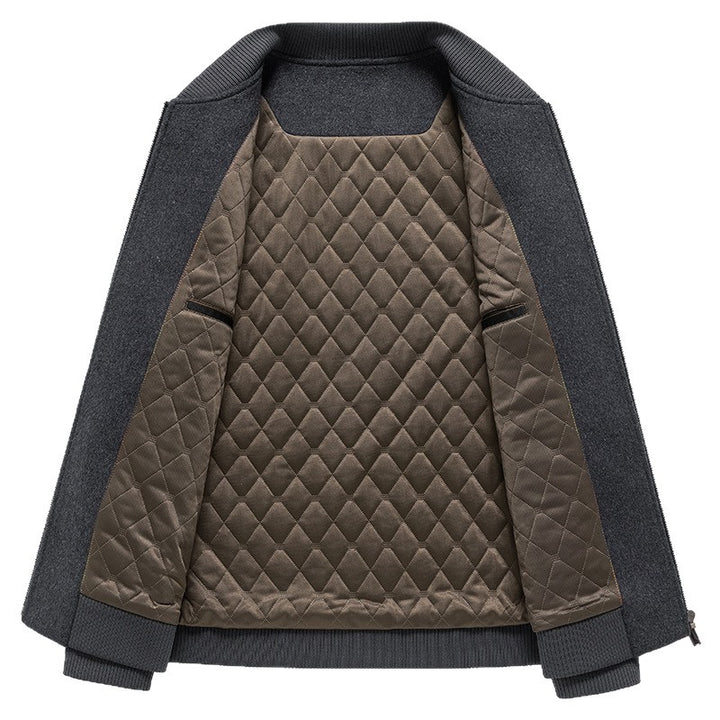 Herren lässige Steppjacke mit hohem Stehkragen und geschorenem Fleece Drune