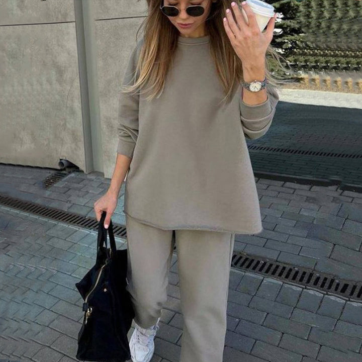 Damen kuscheliges oversized Sweatshirt und Jogginghose Set aus French Terry Drune
