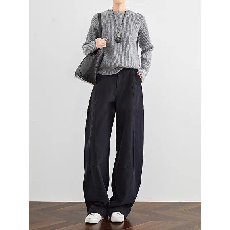 Damen Lässiger Strickpullover mit weitem Schnitt Drune