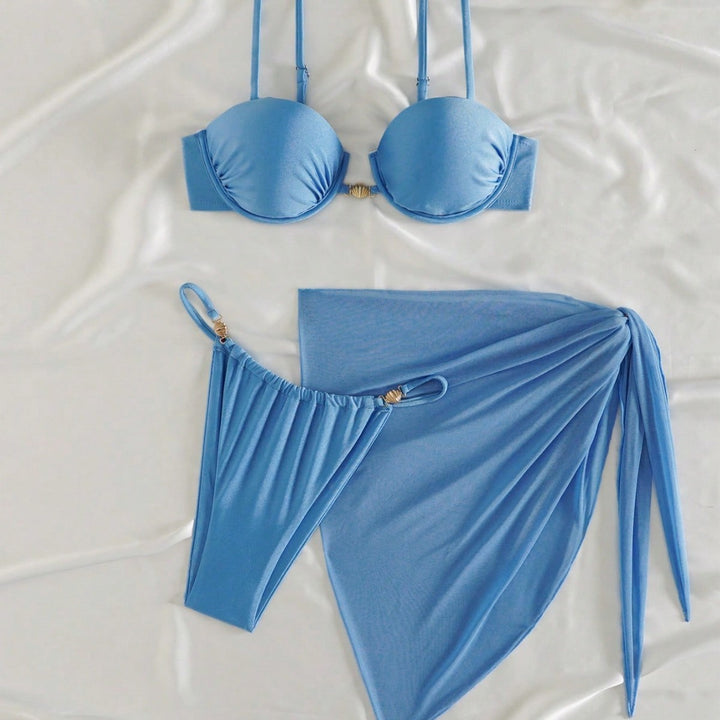 Damen Balconette-Bikini mit Überrock Drune