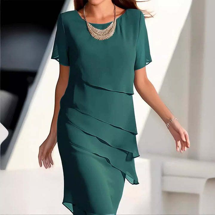 Damen Elegantes und fließendes Kleid mit Layering-Effekt Drune