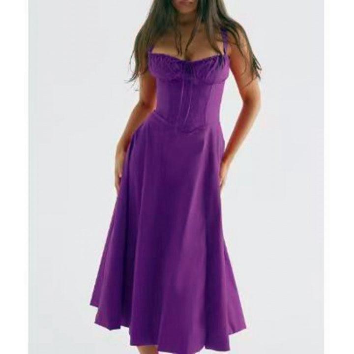 Damen Maxikleid mit floralem Design und elegantem Schlitz Drune