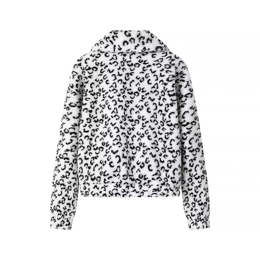 Damen nan kuschelige Teddy-Fleece Jacke mit Stehkragen und durchgehendem Reißverschluss Drune