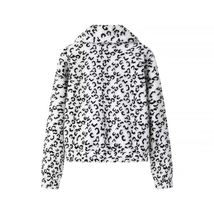 Damen nan kuschelige Teddy-Fleece Jacke mit Stehkragen und durchgehendem Reißverschluss Drune