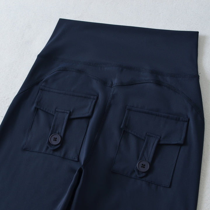 Damen Hochtaillierte ausgestellte Yoga‑Hose mit Formbund Drune