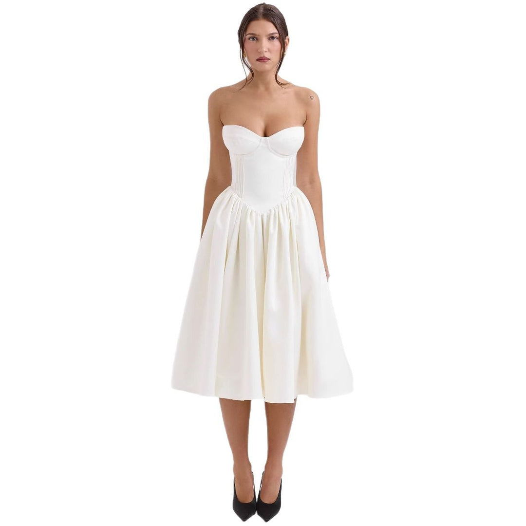 Damen Abendkleid mit strapless Design und voluminösem Rock Drune