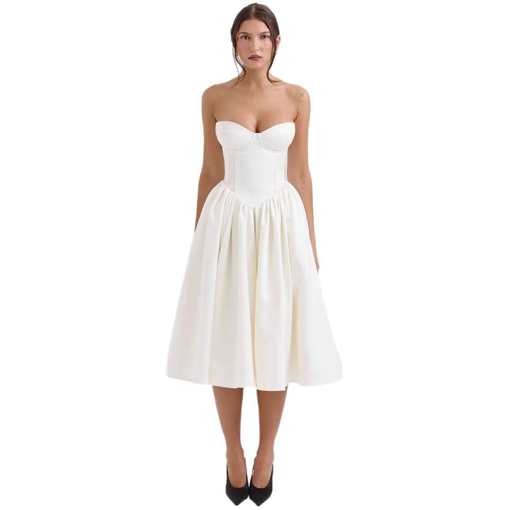 Damen Abendkleid mit strapless Design und voluminösem Rock Drune