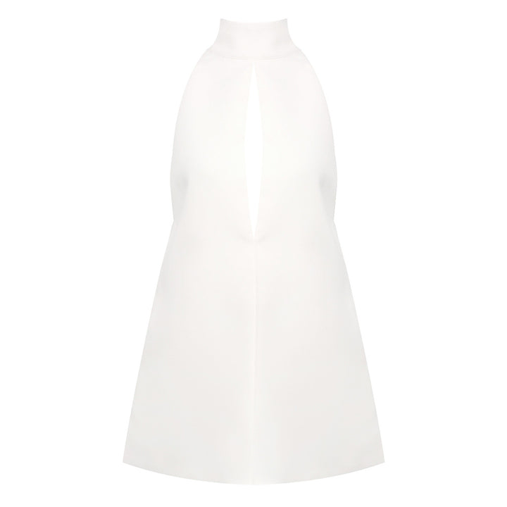 Damen elegantes und modisches Abendkleid mit hochgeschlossenem Kragen Drune