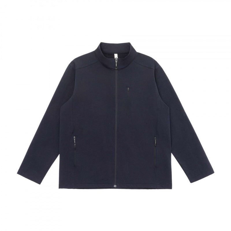 Unisex Leichte Tech-Fleece-Zipjacke mit Stehkragen, drei Reißverschlusstaschen und geradem Schnitt Drune