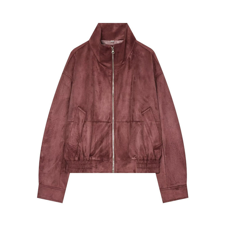 Damen Leichte wattierte Windjacke mit Stehkragen und Polka‑Dot‑Print Drune