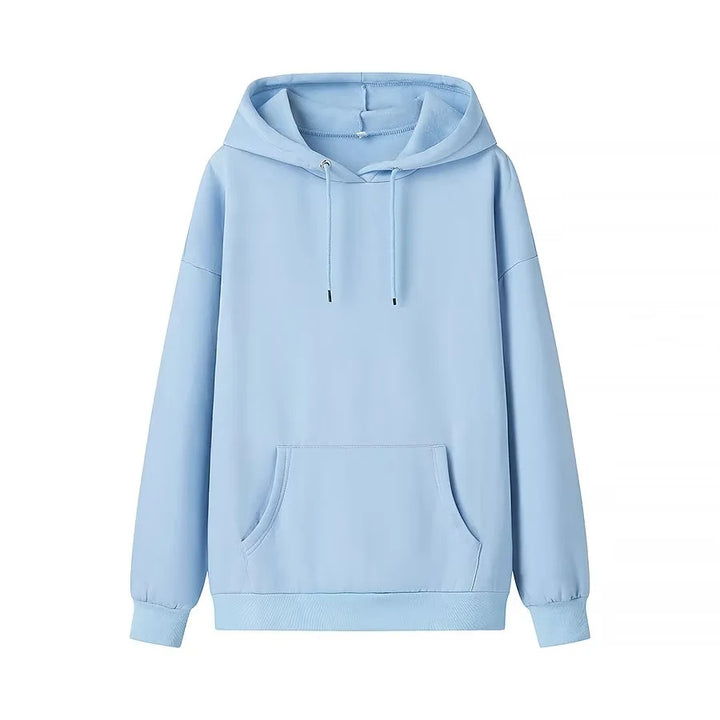 Unisex nan oversized Kapuzenpullover aus Baumwollmix mit Kängurutasche, Bindebandkapuze und Rippbündchen Drune