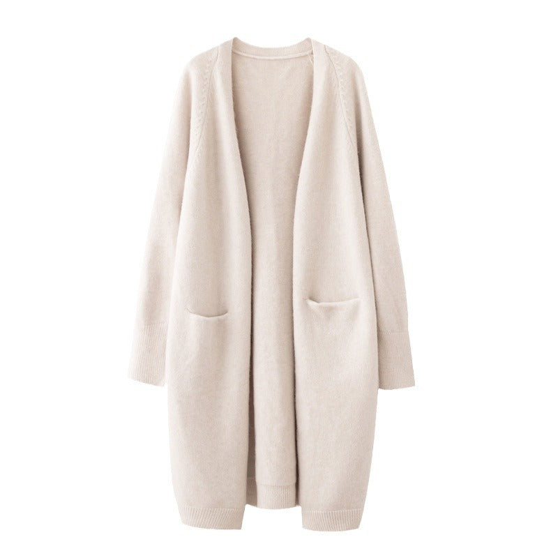 Damen Lässige Strickjacke mit tiefen Taschen und offenem Schnitt Drune