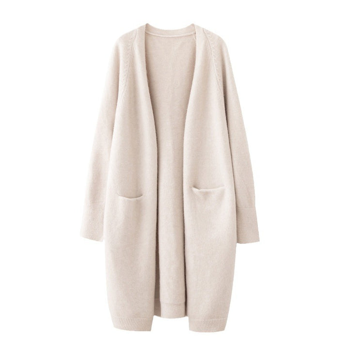 Damen Lässige Strickjacke mit tiefen Taschen und offenem Schnitt Drune