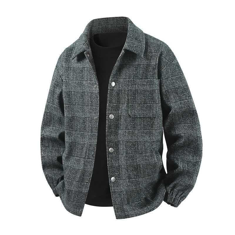Herren Stylische Utility-Jacke mit Karomuster Drune