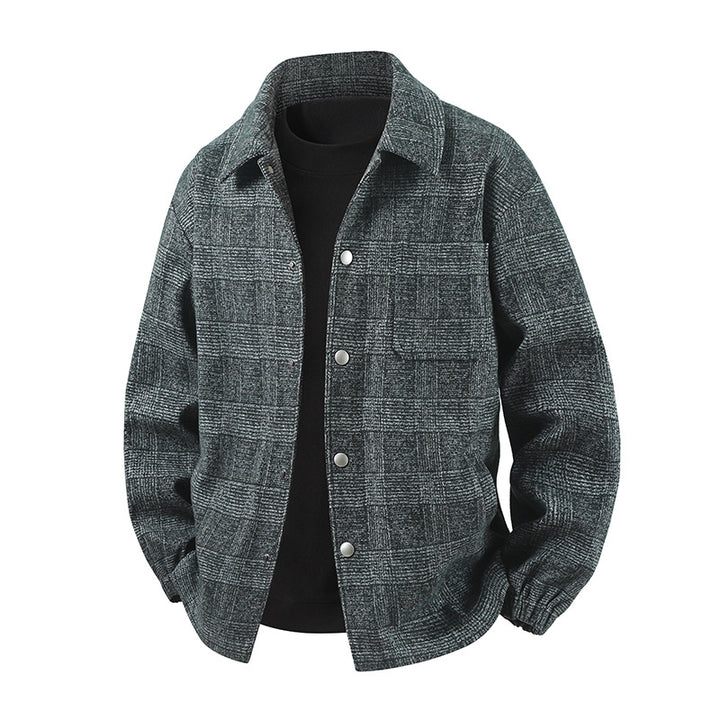 Herren Stylische Utility-Jacke mit Karomuster Drune
