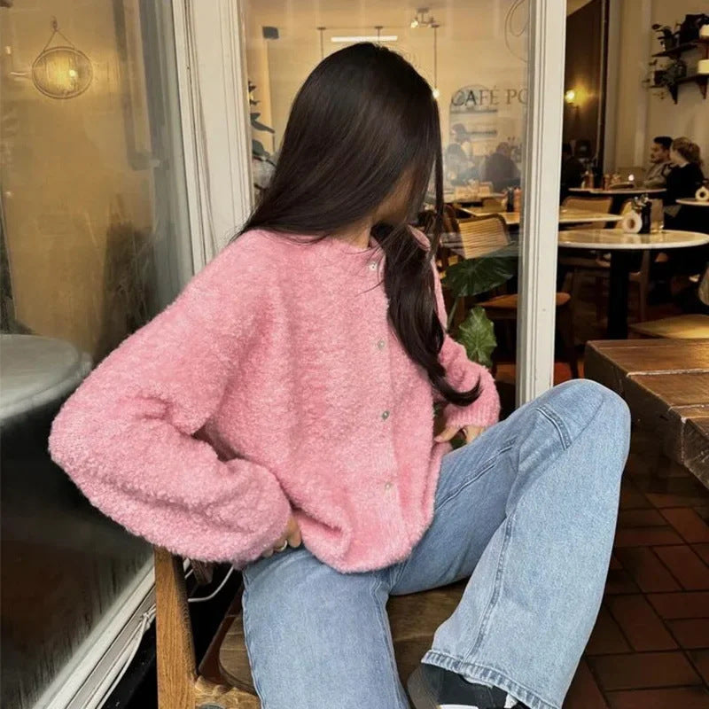 Damen Flauschiger Cardigan Drune