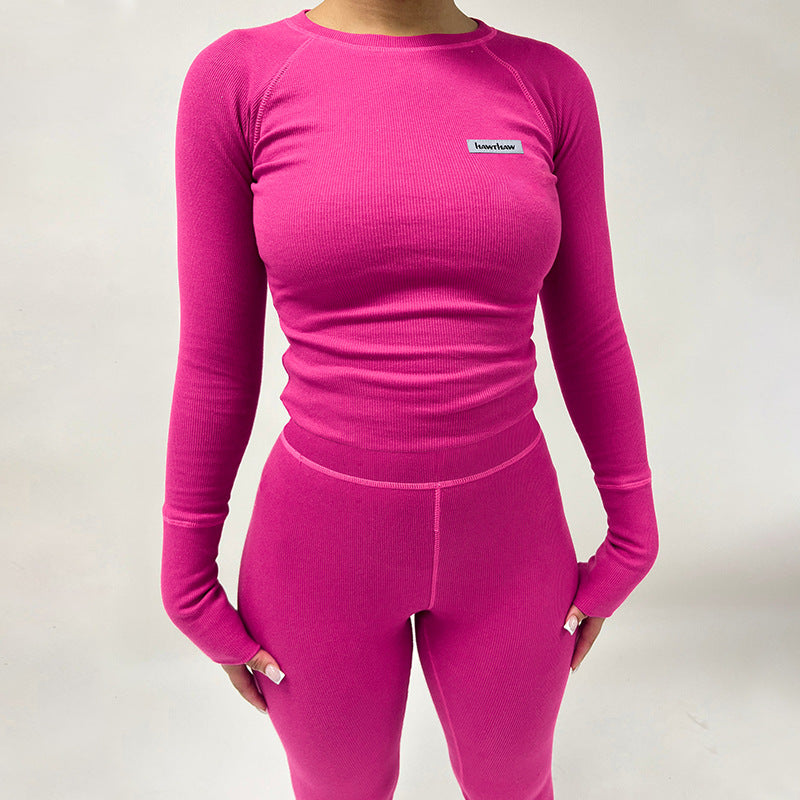 Damen Sportliches Funktions-Set mit langärmligem Oberteil und enganliegender Hose Drune