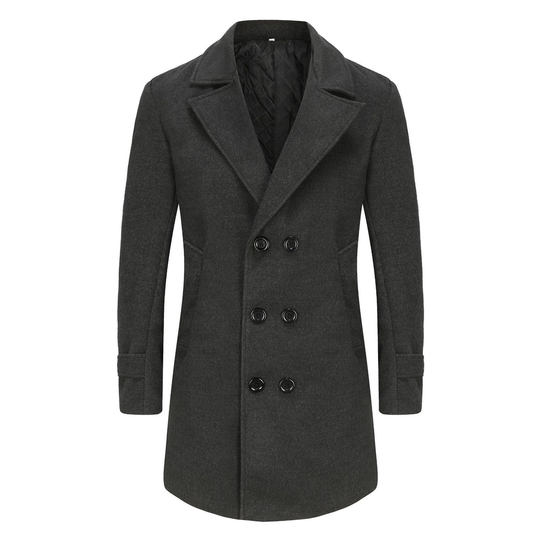 Herren stilvoller und eleganter Übercoat mit doppelter Knopfreihe Drune