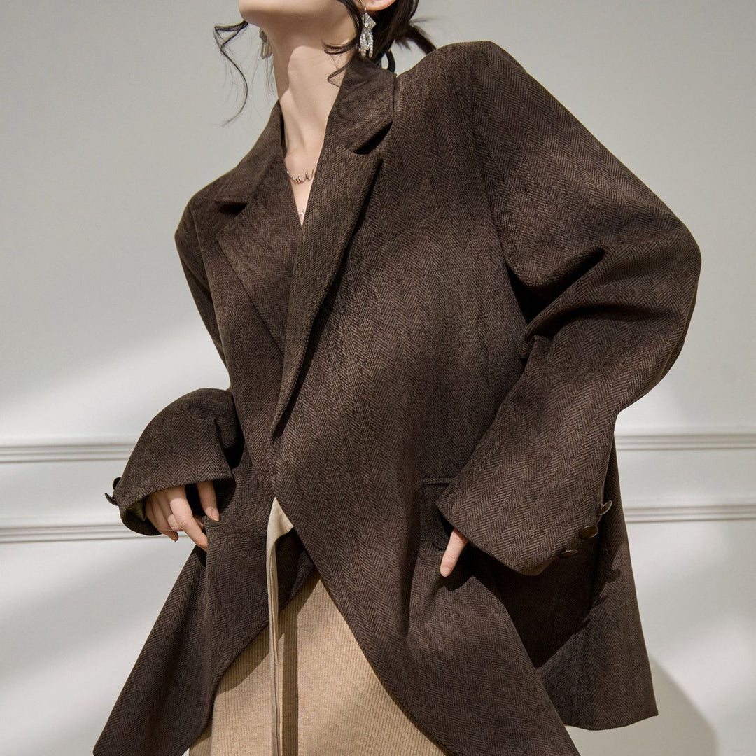 Damen Eleganter und vielseitiger Blazer mit Taillengürtel Drune