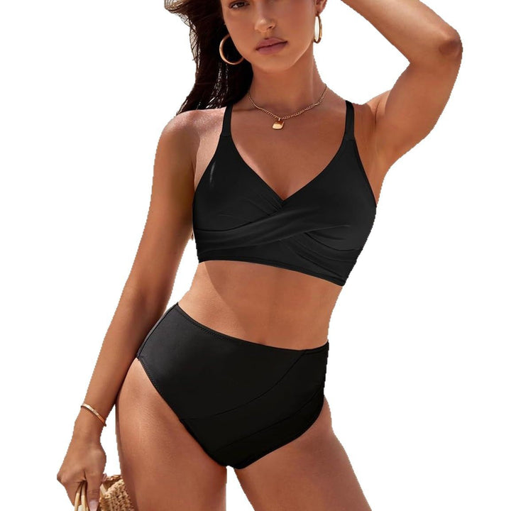 Damen Sportlicher Bikini-Set mit modernem Wickeldesign Drune