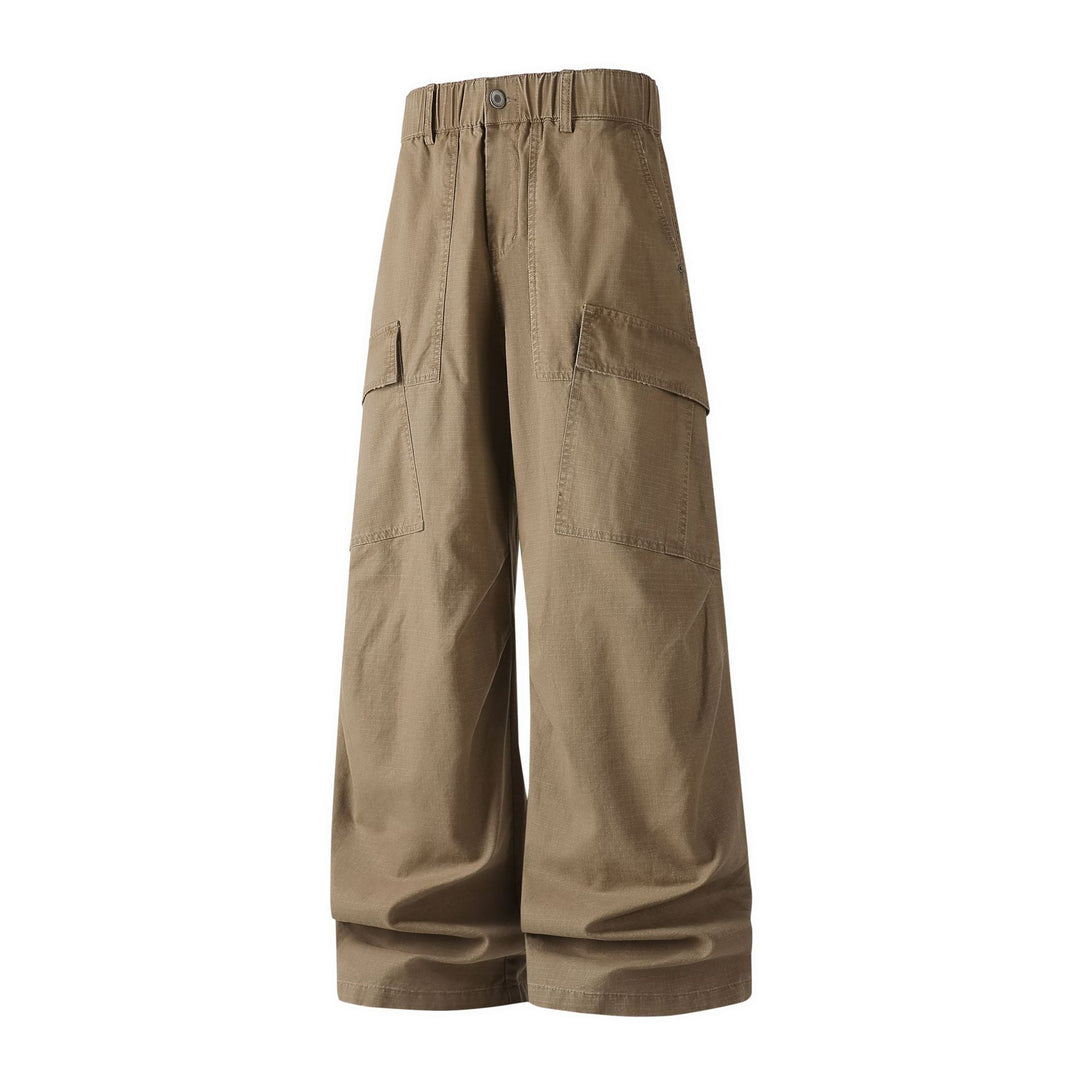 Damen Weite Cropped Cargo‑Hose mit elastischem Bund und aufgesetzten Taschen Drune